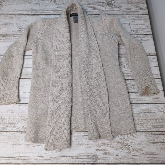 IrelandsEye Wool Blend Cream Off White Cardigan Women Size Small - Picture 1 of 9